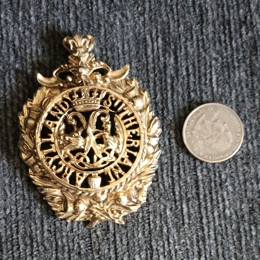 VINTAGE CORO SCOTTISH ARGYLL & SUTHERLAND COAT OF ARMS 1940s BROOCH..VERY RARE!!